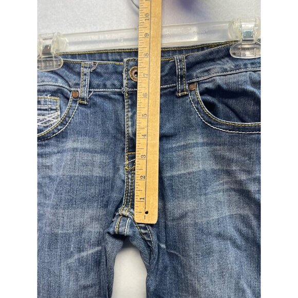 Cowgirl Tuff Womens Jeans Size 28x33 Raw Bottom Bootcut Medium Wash - Picture 8 of 14